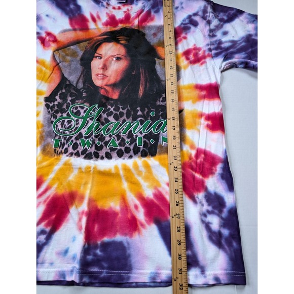 Vintage Shania Twain Tie-Dye Shirt Mens XL 1998 Tour Tee Double Sided - Picture 5 of 7
